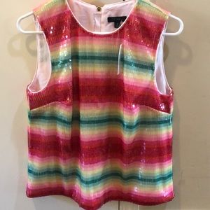 Sleeveless sequin striped top.